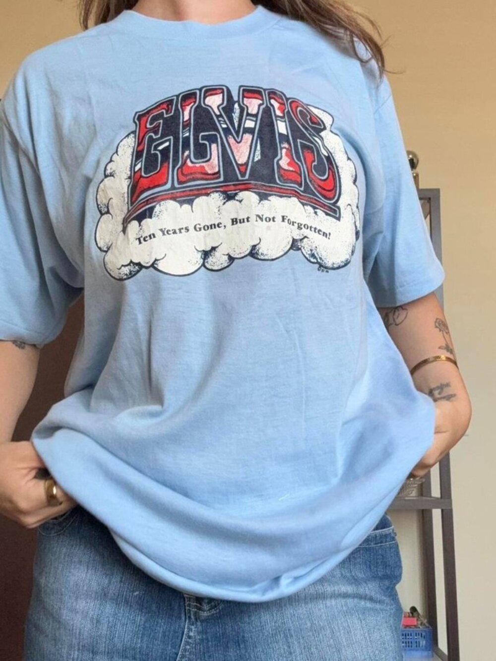 Vintage 80's Elvis Presley 10 year anniversary graphic tee